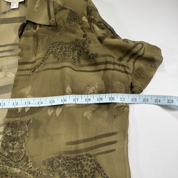 Joseph Ribkoff Cheetah Sheer Open Front Short Sleeve Blouse Top - Tan Wms 12 - Picture 9 of 13